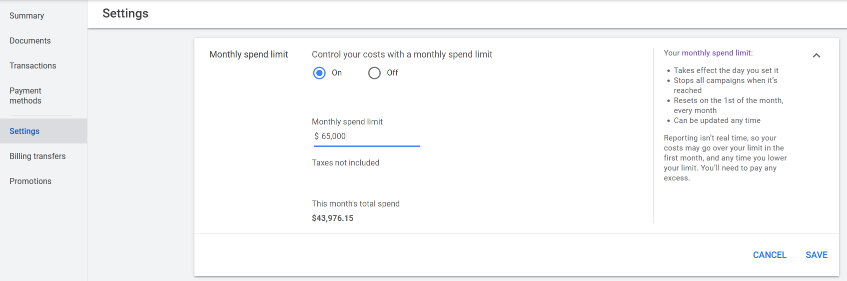 How to create monthly spend limits in Google Ads