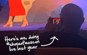 Shoes of MozCon action shot from 2019